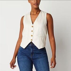 Cream Button-Up Vest top